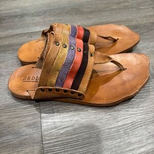 Bed Stu Nemesis Tan Multi DD Colorful Leather Thong Sandals